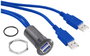Beépíthető USB aljzat, 2x USB 3.0 aljzat A, 2x USB 3.0 dugó A, fekete/kék, Tru Components USB-13-BK bélyegkép
