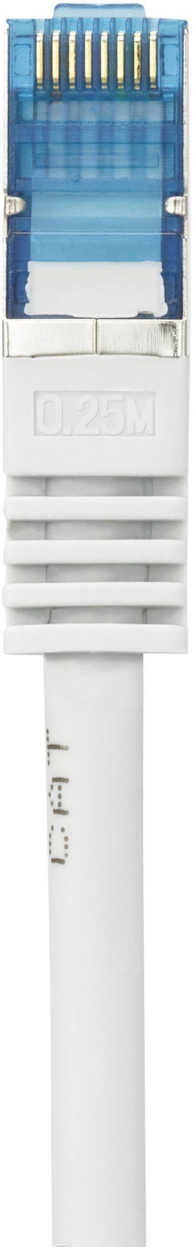 RJ45-ös patch kábel, hálózati LAN kábel, tűzálló, CAT 6A S/FTP [1x RJ45 dugó - 1x RJ45 dugó] 0,25 m  2. kép