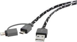 Apple Lightning - Micro USB, USB átalakító töltőkábel, adatkábel iPhone iPad iPod 0.2m Renkforce 138