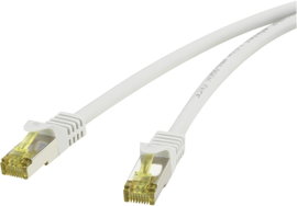 RJ45-ös patch kábel, hálózati LAN kábel, tűzálló, CAT 7 S/FTP [1x RJ45 dugó - 1x RJ45 dugó] 1 m szür