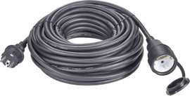 Kültéri, gumi hálózati hosszabbítókábel védőkupakkal, fekete, 10 m, H07RN-F 3G 1,5 mm², Renkforce