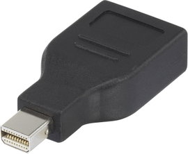 DisplayPort átalakító adapter, 1x mini DisplayPort dugó - 1x DisplayPort aljzat, aranyozott, fekete,