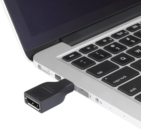 DisplayPort átalakító adapter, 1x mini DisplayPort dugó - 1x DisplayPort aljzat, aranyozott, fekete, 2. kép