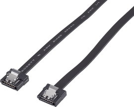 SATA merevlemez csatlakozókábel [1x SATA alj, 7 pólus - 1x SATA alj, 7 pólus] 0,5 m, fekete, renkfor