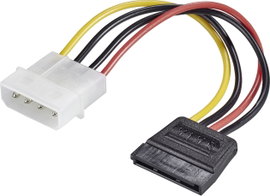 Átalakító kábel, 15 cm, 1x SATA alj 15 pól., - 1x IDE dugó 4 pól., renkforce
