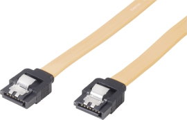SATA merevlemez csatlakozókábel [1x SATA alj, 7 pólus - 1x SATA alj, 7 pólus] 0,3 m, sárga, renkforc
