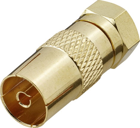 SAT/Antenna adapter, aranyozott, F dugó – koax alj, renkforce 403382 2. kép