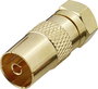 SAT/Antenna adapter, aranyozott, F dugó – koax alj, renkforce 403382 2. bélyegkép