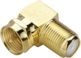 SAT könyök adapter, aranyozott, F dugó – F alj, renkforce 403396