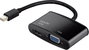 DisplayPort - VGA, HDMI átalakító adapter, 1x mini DisplayPort dugó - 1x VGA aljzat, 1x HDMI aljzat, bélyegkép