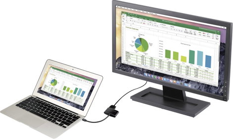 DisplayPort - VGA, HDMI átalakító adapter, 1x mini DisplayPort dugó - 1x VGA aljzat, 1x HDMI aljzat, 4. kép