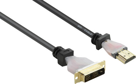 HDMI / DVI csatlakozókábel [1x HDMI dugó - 1x DVI dugó, 18+1 pólusú] 1,8 m fekete 1920 x 1080 pixel  2. kép