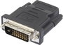 DVI - HDMI átalakító adapter, 1x DVI dugó 24+1 pól. - 1x HDMI aljzat, fekete, Renkforce bélyegkép