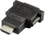 HDMI - DVI átalakító adapter, 1x HDMI dugó - 1x DVI aljzat 24+1 pól., aranyozott, fekete, Renkforce bélyegkép