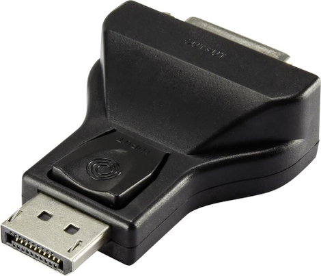 DisplayPort - DVI átalakító adapter, 1x DisplayPort dugó - 1x DVI aljzat 24+5 pól., fekete, Renkforc 3. kép