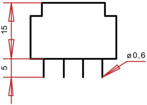EE 20/6,1 Nyák transzformátor, 230 V / 15 V 23 mA 0,35 VA Gerth 2. kép