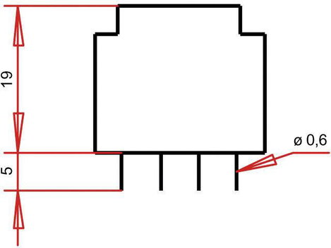 EE 20/10,5 Nyák transzformátor, 230 V / 9 V 55 mA 0,5 VA Gerth 2. kép