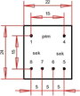 EE 20/10,5 Nyák transzformátor, 230 V / 2 x 6 V 41 mA 0,5 VA Gerth 3. bélyegkép