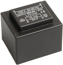 EI 30/15,5 Nyák transzformátor, 230 V / 2 x 3 V 300 mA 1,8 VA Gerth