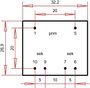 EI 30/15,5 Nyák transzformátor, 230 V / 2 x 3 V 300 mA 1,8 VA Gerth 3. bélyegkép