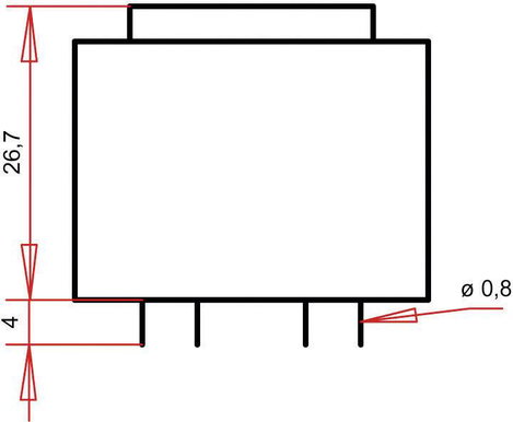 EI 30/15,5 Nyák transzformátor, 230 V / 2 x 6 V 150 mA 1,8 VA Gerth 2. kép