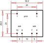 EI 30/15,5 Nyák transzformátor, 230 V / 2 x 6 V 150 mA 1,8 VA Gerth 3. bélyegkép