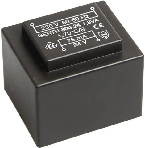 EI 30/15,5 Nyák transzformátor, 230 V / 15 V 120 mA 1,8 VA Gerth