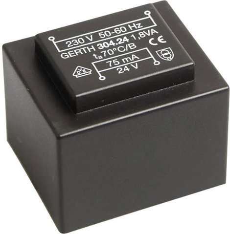 EI 30/15,5 Nyák transzformátor, 230 V / 18 V 100 mA 1,8 VA Gerth