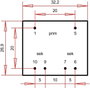 EI 30/15,5 Nyák transzformátor, 230 V / 2 x 9 V 100 mA 1,8 VA Gerth 3. bélyegkép