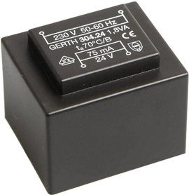 EI 30/15,5 Nyák transzformátor, 230 V / 21 V 85 mA 1,8 VA Gerth