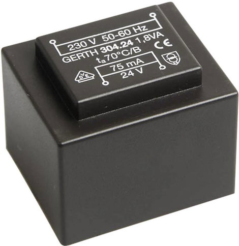 EI 30/15,5 Nyák transzformátor, 230 V / 21 V 85 mA 1,8 VA Gerth