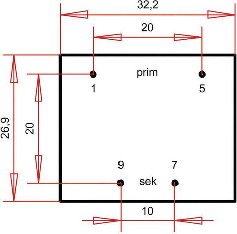 EI 30/15,5 Nyák transzformátor, 230 V / 21 V 85 mA 1,8 VA Gerth 3. kép