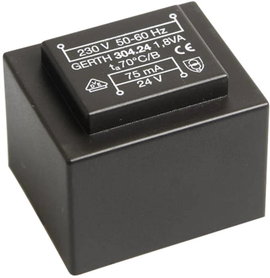 EI 30/15,5 Nyák transzformátor, 230 V / 24 V 75 mA 1,8 VA Gerth