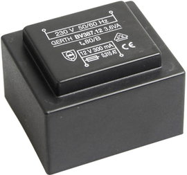 EI 38/13,6 Nyák transzformátor, 230 V / 6 V 600 mA 3,6 VA Gerth
