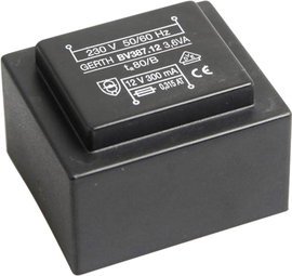 EI 38/13,6 Nyák transzformátor, 230 V / 8 V 450 mA 3,6 VA Gerth