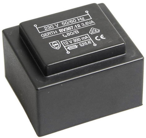 EI 38/13,6 Nyák transzformátor, 230 V / 2 x 18 V 100 mA 3,6 VA Gerth
