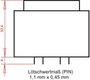 EI 42/14,8 Nyák transzformátor, 230 V / 2 x 4.5 V 533 mA 4,8 VA Gerth 2. bélyegkép