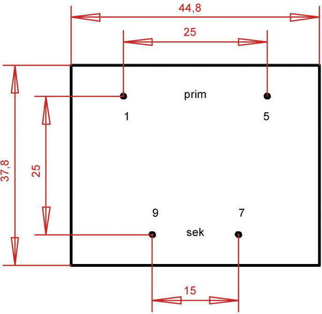 EI 42/14,8 Nyák transzformátor, 230 V / 6 V 933 mA 5,6 VA Gerth 3. kép