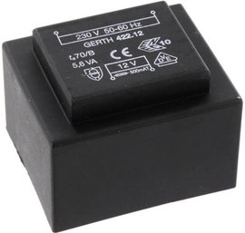 EI 42/14,8 Nyák transzformátor, 230 V / 2 x 24 V 116 mA 5,6 VA Gerth