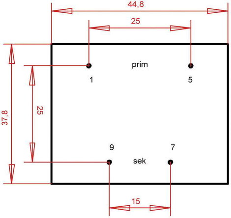 EI 42/20 Nyák transzformátor, 230 V / 6 V 1333 mA 8 VA Gerth 3. kép