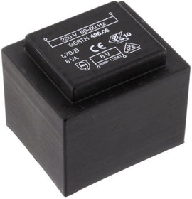 EI 42/20 Nyák transzformátor, 230 V / 2 x 18 V 222 mA 8 VA Gerth