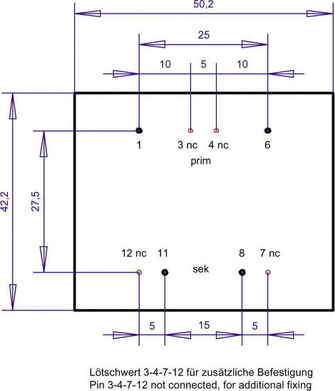 EI 48/16,8 Nyák transzformátor, 230 V / 15 V 666 mA 10 VA Gerth 3. kép