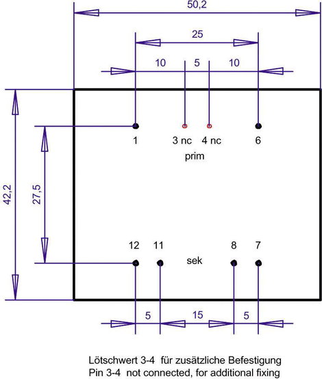 EI 48/16,8 Nyák transzformátor, 230 V / 2 x 15 V 333 mA 10 VA Gerth 3. kép