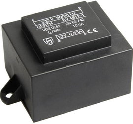 EI 48/16,8 Nyák transzformátor, peremmel, 230 V / 2 x 12 V 416 mA 10 VA Gerth