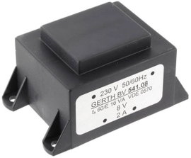 EI 54/18,8 Nyák transzformátor, peremmel, 230 V / 15 V 1066 mA 16 VA Gerth