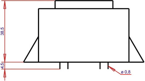 EI 54/18,8 Nyák transzformátor, peremmel, 230 V / 15 V 1066 mA 16 VA Gerth 2. kép