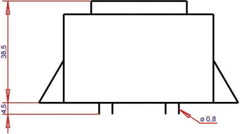 EI 54/18,8 Nyák transzformátor, peremmel, 230 V / 2 x 18 V 444 mA 16 VA Gerth 2. kép
