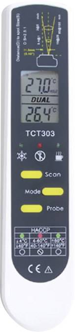 HACCP Infra hőmérő, távhőmérő és ételhőmérő beszúró érzékelővel 2:1 optikával -55-től +250 °C-ig TFA