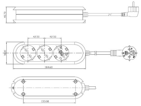 Hálózati elosztó 3 részes, fehér, Bachmann Electric 387.270 4. kép