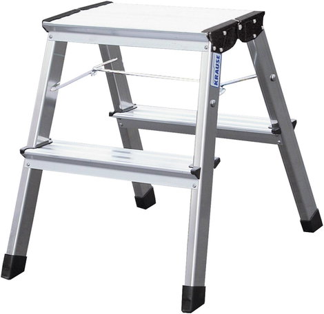 Krause alumínium fellépő létra 2x2 fokú, max.2,45m Krause 130013